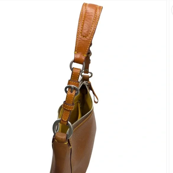 Coach Vintage Y2K Chelsea Leather Hobo Shoulder Bag brown yellow stitch Coach - Picture 10 of 14